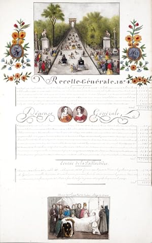 Image du vendeur pour [Anjou. Famille Andign de Mayneuf. Saint-Gault. Manuscrit enlumin]. Journal des Recettes, Dpenses, et des divers Evnemens qui intressent notre Famille. Commenc le 2 fvrier 1828. Il remonte  1814. D?Andign. mis en vente par Bonnefoi Livres Anciens