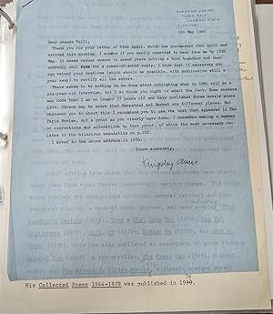 Imagen del vendedor de Typed Signed Letter a la venta por Willis Monie-Books, ABAA