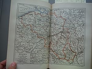 Original colored Engraving map entitled "Belgien und Luxemburg" from "Meyers Konversations-Lexiko...