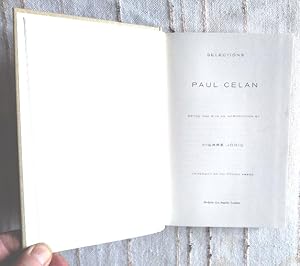 Imagen del vendedor de Paul Celan: Selections a la venta por Structure, Verses, Agency  Books