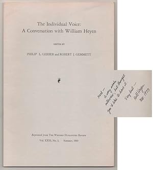 Bild des Verkufers fr The Individual Voice: A Conversation with William Heyen (Signed First Edition) zum Verkauf von Jeff Hirsch Books, ABAA