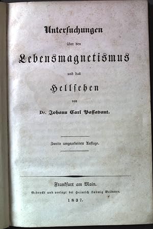 Imagen del vendedor de Untersuchungen ber den Lebensmagnetismus und das Hellsehen. a la venta por books4less (Versandantiquariat Petra Gros GmbH & Co. KG)