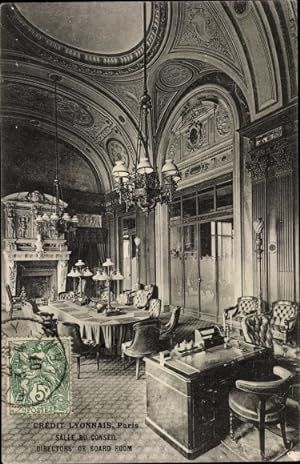 Ansichtskarte / Postkarte Paris II., Siège central du Crédit Lyonnais, Salle du Conseil, Boulevar...