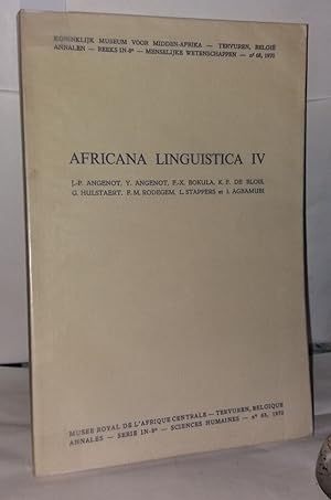 Seller image for Africana linguistica IV for sale by Librairie Albert-Etienne