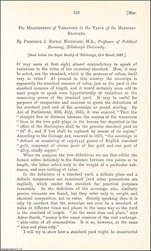 Seller image for The Measurement of Variations in the Value of the Monetary Standard. An uncommon original article from the Journal of the Royal Statistical Society of London, 1887. for sale by Cosmo Books