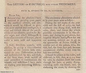 Seller image for Two Letters on Electrical and other Phenomena. From M. Aepinus to Dr. M. Guthrie. An original article from the Literary Magazine & British Review, 1790. for sale by Cosmo Books