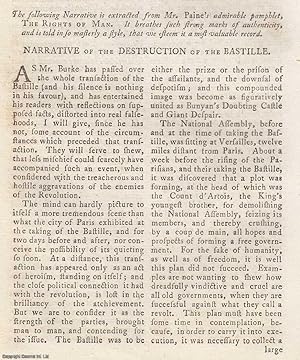 Seller image for Narrative of the Destruction of the Bastille. An original article from the Literary Magazine & British Review, 1791. for sale by Cosmo Books