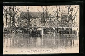 Ansichtskarte Villeneuve-Saint-Georges, Crue de la Seine 1910, Chez Raquin