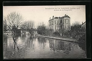 Ansichtskarte La Varenne, Inondations 1910, Avenue de la Prospérité