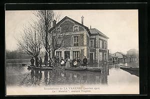 Ansichtskarte La Varenne, Inondations 1910, Le Matelot, maison Vosgien