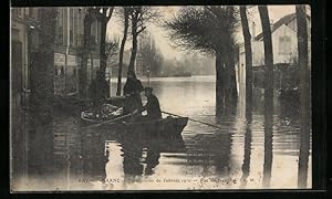 Ansichtskarte Bry-sur-Marne, Inondations 1910, Rue de Neuilly