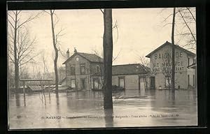 Ansichtskarte St-Maurice, Inondations 1910, La Baignade