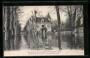 Ansichtskarte La Varenne, Inondations 1910, Boulevard de la Marne