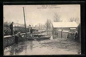Ansichtskarte Saint-Maur, Inondations, L`Avenue Beaubourg