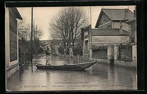 Ansichtskarte Saint-Maur, Inondations 1910, Villa Shaken, Avenue Jules Joffrin