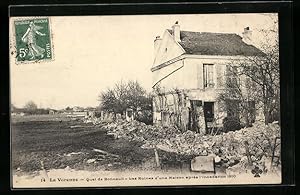 Ansichtskarte La Varenne, Quai de Bonneuil, Les Ruines d`une Maison après l`Inondation 1910