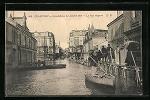 Ansichtskarte Champigny, Inondations 1910, La Rue Mignon