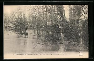 Ansichtskarte Champigny, Inondations 1910, Les Iles submergées
