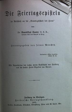 Bild des Verkufers fr Die Feiertagsepisteln im Anschlu an die "Sonntagsschule des Herrn". zum Verkauf von books4less (Versandantiquariat Petra Gros GmbH & Co. KG)