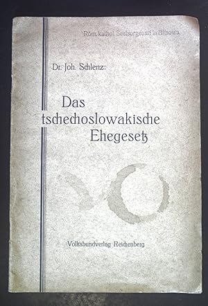 Imagen del vendedor de Das tschechoslowakische Ehegesetz vom 22.Mai 1919. a la venta por books4less (Versandantiquariat Petra Gros GmbH & Co. KG)