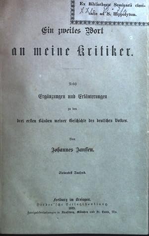 Seller image for Ein zweites Wort an meine Kritiker for sale by books4less (Versandantiquariat Petra Gros GmbH & Co. KG)