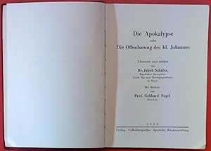 Bild des Verkufers fr Die Apokalypse oder Die Offenbarung des hl.Johannes zum Verkauf von biblion2