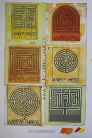 Six Labyrinths. Verschiedene Techniken. Radierung mit verschiedenen Techniken, Aquatinta