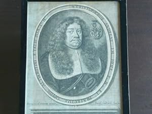 Bild des Verkufers fr Portrait-Kupferstich mit Wappen zum Verkauf von Celler Versandantiquariat