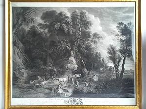 Bild des Verkufers fr The Watering Place - Kupferstich, gestochen von John Browne, nach einem Gemlde Rubens zum Verkauf von Celler Versandantiquariat