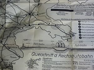 Querschnitt d. Reichsautobahn (Hauptlinien) - 1 mehrfach gefaltete Karte