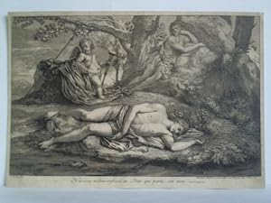 Image du vendeur pour Narcisse metamorphos en fleur qui porte son nom - Kupferstich, nach N. Poussin mis en vente par Celler Versandantiquariat