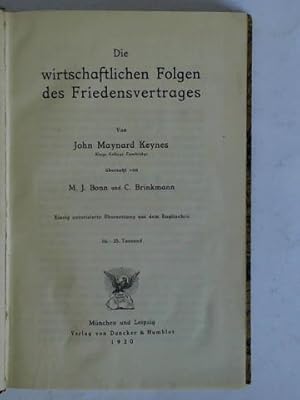 Bild des Verkufers fr Die wirtschaftlichen Folgen des Friedensvertrages zum Verkauf von Celler Versandantiquariat