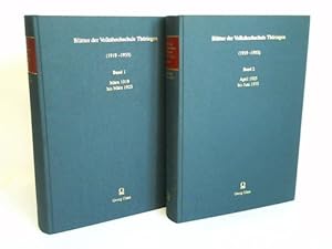 Imagen del vendedor de Bltter der Volkshochschule Thringen (1919 - 1933). Band 1: Mrz 1919 bis Mrz 1925 / Band 2: April 1925 bis Juni 1933. Zusammen 2 Bnde a la venta por Celler Versandantiquariat