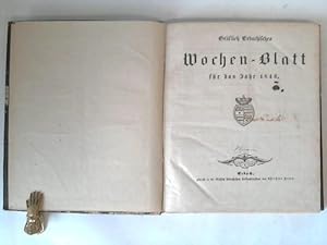 Image du vendeur pour Grflich Erbachisches Wochen-Blatt fr das Jahr 1846. 53 Ausgaben in einem mis en vente par Celler Versandantiquariat