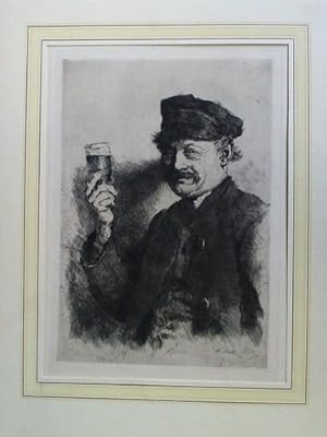 Bild des Verkäufers für Der Trinker - Original-Radierung (wahrscheinlich Druck einer frühen Auflage) zum Verkauf von Celler Versandantiquariat