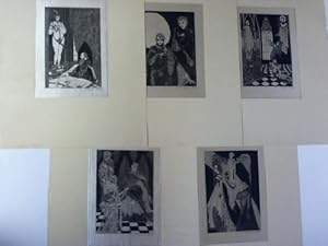 5 Original-Radierungen auf Seide zu Goethes Faust