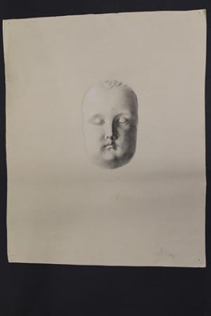 Image du vendeur pour Kopfstudie einer Kinder-Totenmaske - Original Grafik mis en vente par Celler Versandantiquariat