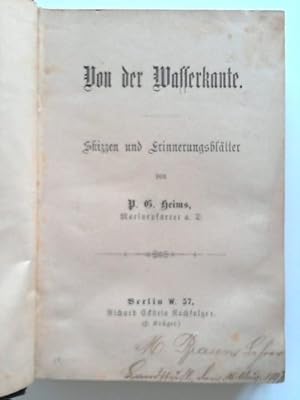 Image du vendeur pour Von der Wasserkante. Skizzen und Erinnerungsbltter mis en vente par Celler Versandantiquariat