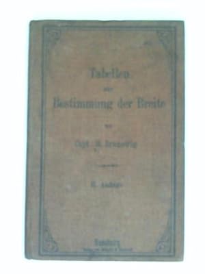 Imagen del vendedor de Tabellen zur Bestimmung der Breite a la venta por Celler Versandantiquariat