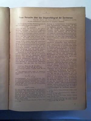 Bild des Verkufers fr Neue Versuche ber den Dispersittsgrad der Saccharase/ Ueber die Bindung des Jods an Strke I und II. 3 Erstverffentlichungen zum Verkauf von Celler Versandantiquariat