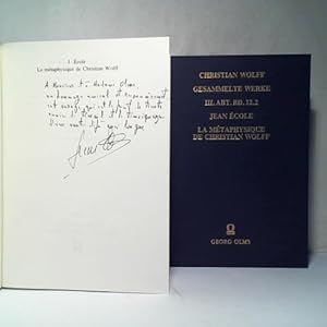 La métaphysique de Christian Wolff. Band I: Texte/ Band II: Notes. 2 Bände