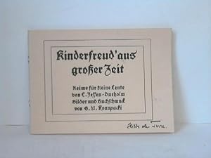 Image du vendeur pour Kinderfreud aus groer Zeit. Reime fr kleine Leute mis en vente par Celler Versandantiquariat