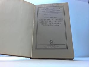 Bild des Verkufers fr Die Hamburgischen Niederdeutschen Personennamen des 13. Jahrhunderts zum Verkauf von Celler Versandantiquariat