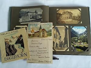 Sammlung von 109 Ansichtskarten einer Reise, 1927. Betreffend die Schweizer Alpen
