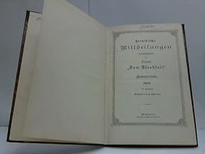 Bild des Verkufers fr Heraldische Mittheilungen herausgegeben vom Verein Zum Kleeblatt in Hannover 1900 zum Verkauf von Celler Versandantiquariat