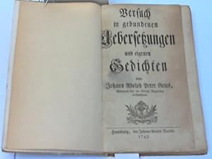 Seller image for Versuch in gebundenen Uebesetzungen und eigenen Gedichten for sale by Celler Versandantiquariat