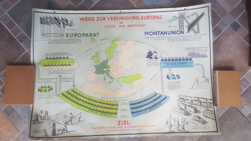 Wege zur Vereinigung Europas in Politik und Wirtschaft. Schulwandkarte