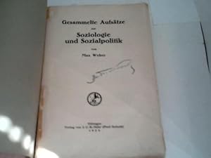 Image du vendeur pour Gesammelte Aufstze zur Soziologie und Sozialpolitik mis en vente par Celler Versandantiquariat