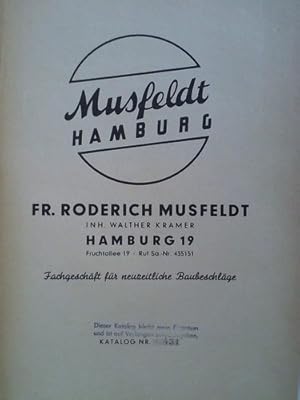 Musfeldt Hamburg - Fachgeschäft für neuzeitliche Baubeschläge. Katalog Nr. 431