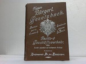 Bild des Verkufers fr Der Rechts- und Geschftsverkehr nach dem neuen brgerlichen Gesetzbuche. Textausgabe des Gesetzes mit Erluterungen und Formularien. Dazu: Grundbuchordnung und Handelsgesetz. Gewerbeverordnung und Gesetz zur Bekmpfung des unlauteren wettbewerbs zum Verkauf von Celler Versandantiquariat